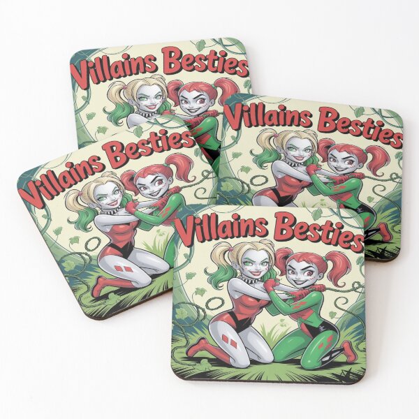 Artikelvorschau, Bösewichtinnen-Freundinnen Harley Quinn & Poison Ivy – Farblich vertauschtes Chaos-Design entworfen und verkauft von Midnight Veil Designs.