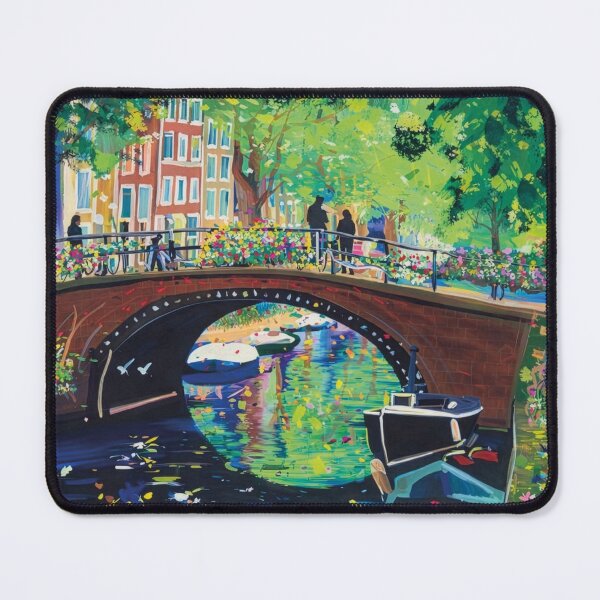 Item preview, Amsterdam-Inspired Canal Scene Painting designed and sold by FortuneAndFrame.
