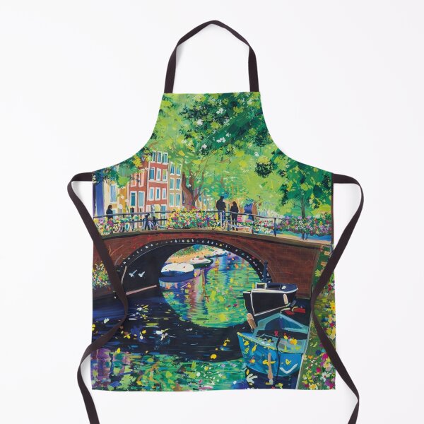 Item preview, Amsterdam-Inspired Canal Scene Painting designed and sold by FortuneAndFrame.
