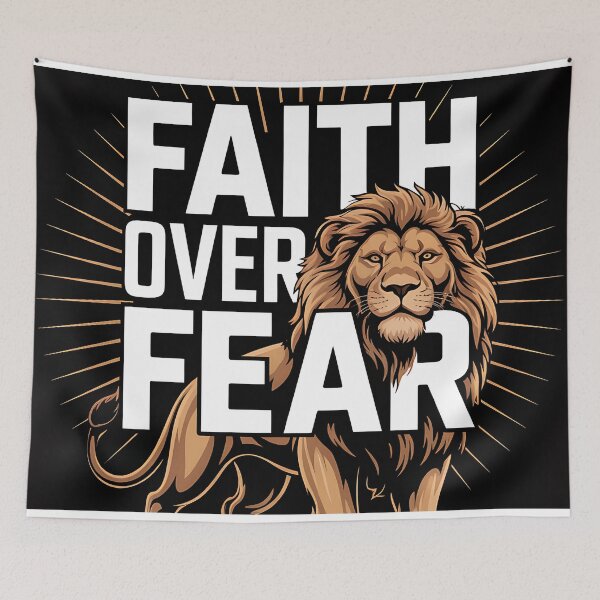 Item preview, Faith Over Fear – Christian Lion Strength & Courage Art designed and sold by Luvahawb.