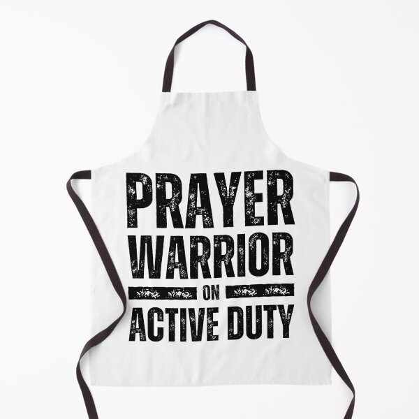 Item preview, Prayer Warrior on Active Duty Christian Design for Faith‑Driven Believers Black Distressed Font designed and sold by GFamilyC.