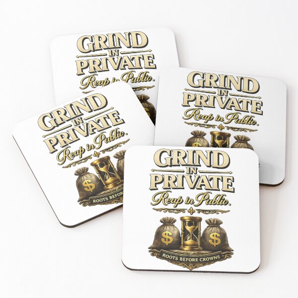 Item preview, Grind in private, Reap in public - Motivational Typography Art designed and sold by Awezecotrend.