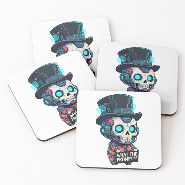 Item preview, What The Prompt AI Engineer Robot Skull Circuit Board Tech Humor Cyberpunk Chibi Developer Gift Design designed and sold by NeoShard.