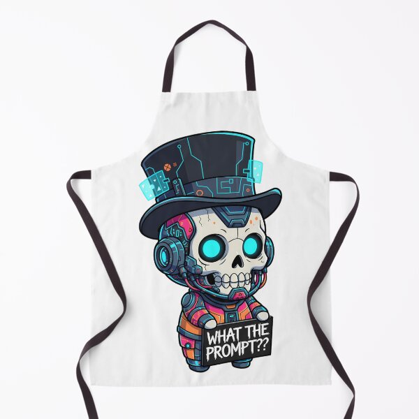 Item preview, What The Prompt AI Engineer Robot Skull Circuit Board Tech Humor Cyberpunk Chibi Developer Gift Design designed and sold by NeoShard.