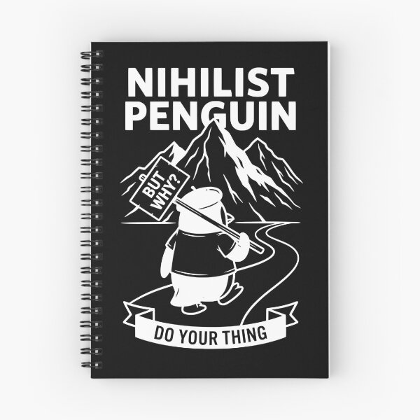 Item preview, But Why Nihilist Penguin Existential Meme (white) designed and sold by WAMTEES.