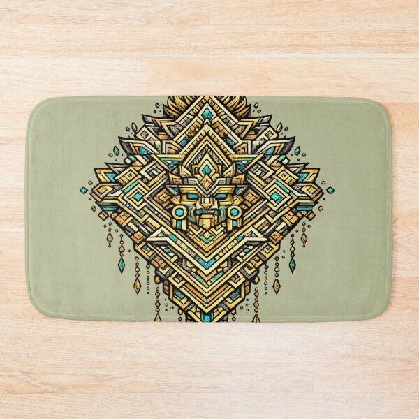 Item preview, Golden Aztec Mask – Geometric Tribal Symbol designed and sold by DrizzyV.