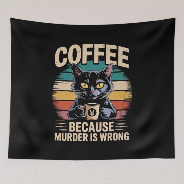 Item preview, Coffee Because Murder Is Wrong Women's Cat Coffee  designed and sold by MythWoot.