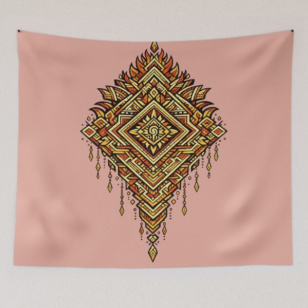 Item preview, Aztec Fire Geometry – Sacred Tribal Pattern designed and sold by DrizzyV.