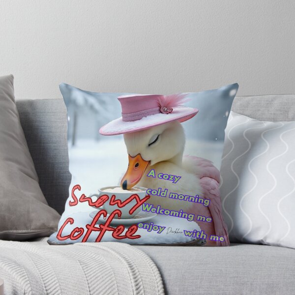Artikelvorschau, Lustige Enten-Winter-T-Shirts. Ein gemütlicher, kalter Morgen begrüßt mich. Genieße mit mir einen verschneiten Kaffee. entworfen und verkauft von Dew  Drop wear.