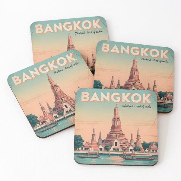 Item preview, Retro Bangkok Travel Poster – Vintage Thailand Print designed and sold by ArtFlow Creations.