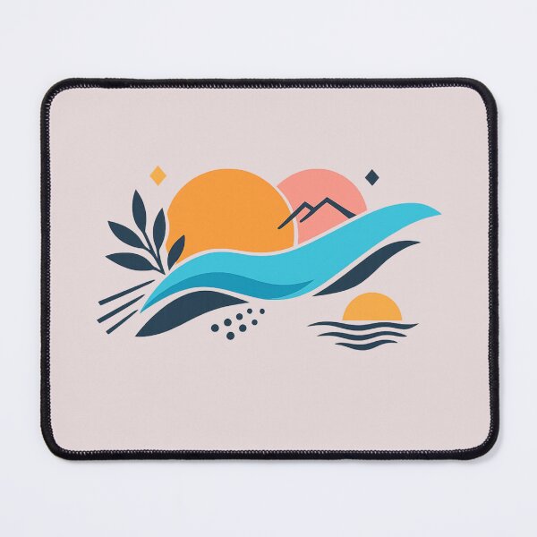 Item preview, Abstract Sunset Landscape – Minimal Sun and Water Art designed and sold by DrizzyV.