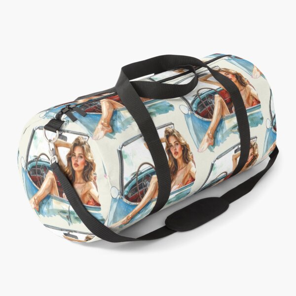 Item preview, blonde woman barefoot in vintage convertible designed and sold by LiskoDesign.