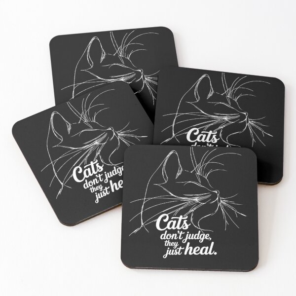 Item preview, Cats Don’t Judge, They Just Heal – Cute Minimalist Cat Art designed and sold by ABLAT-CREATIONS.