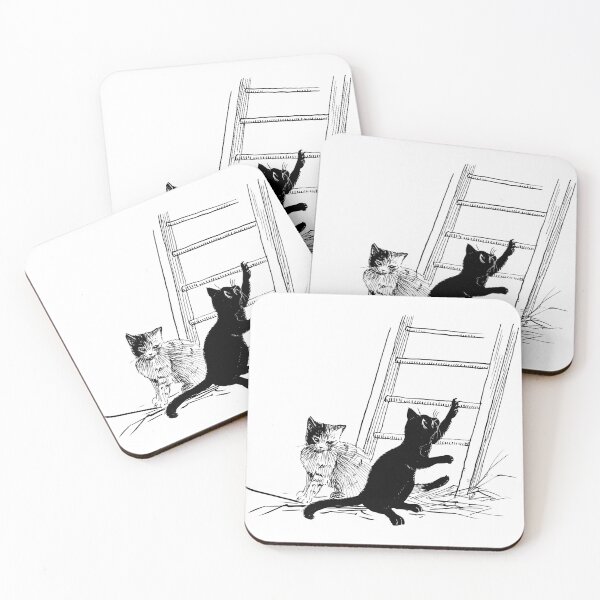 Item preview, Two cats at a ladder designed and sold by felttipcat.