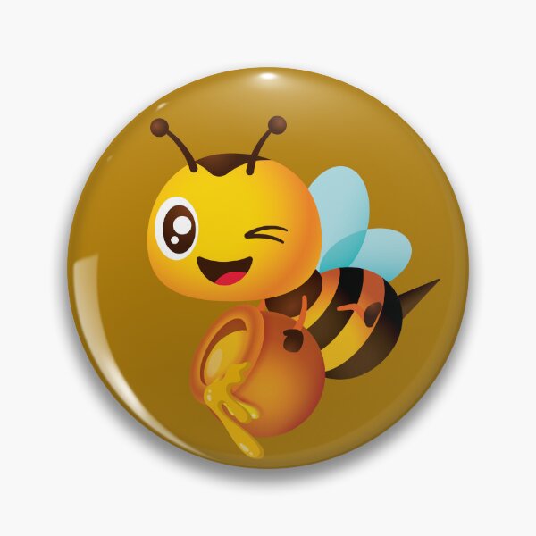 Item preview, Winking Bee Flying with Honey Pot. designed and sold by LunaPrintCo.