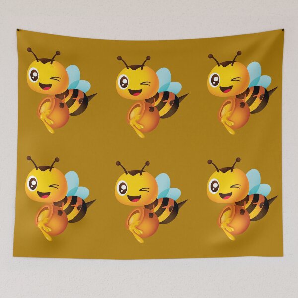 Item preview, Winking Bee Flying with Honey Pot. designed and sold by LunaPrintCo.