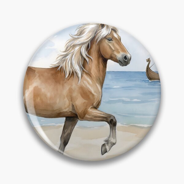 Item preview, Fjara Icelandic Horse tolting by the Sea designed and sold by CentauriArt.