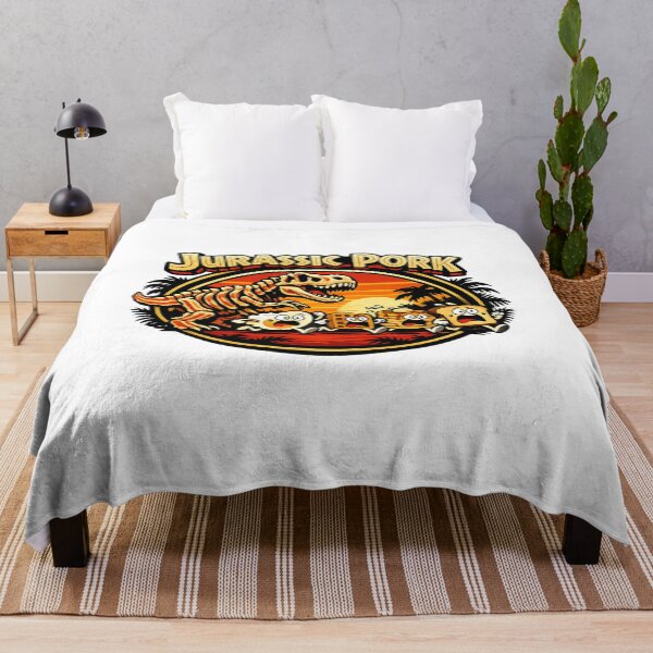 Item preview, Jurassic Pork – Bacon T-Rex Breakfast Chase Parody Theme Park Logo designed and sold by Sonic Nova Studios.