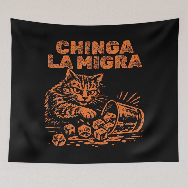 Item preview, Chinga La Migra Cat Funny Anti-ICE No Ice Please designed and sold by wtfbba.