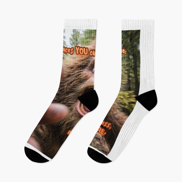 Item preview, Camera-Avoiding Bigfoot | Funny Cryptid Meme Art designed and sold by Matty69TeeS.