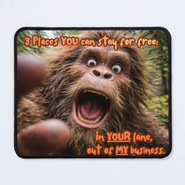 Item preview, Camera-Avoiding Bigfoot | Funny Cryptid Meme Art designed and sold by Matty69TeeS.