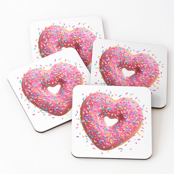 Item preview, Sweet Heart Donut Pink Frosting Valentine's Day Pastry Art designed and sold by BigStar-Cart.