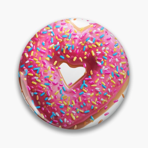 Item preview, Sweet Heart Donut Pink Frosting Valentine's Day Pastry Art designed and sold by BigStar-Cart.