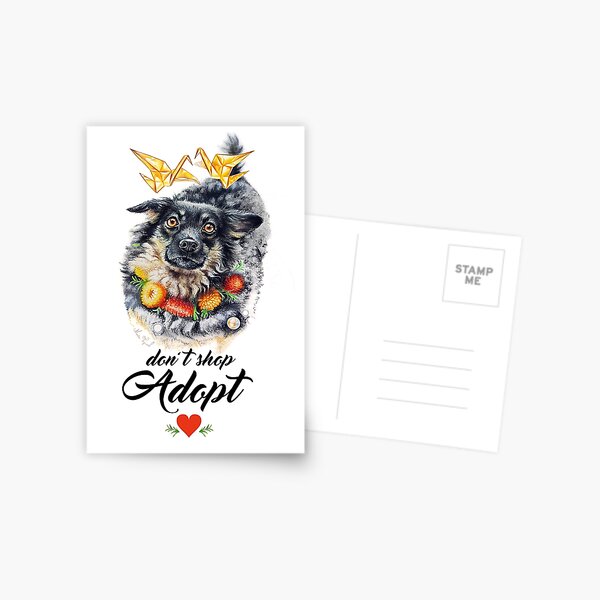 Don't shop, adopt! by Maria Tiqwah Postcard