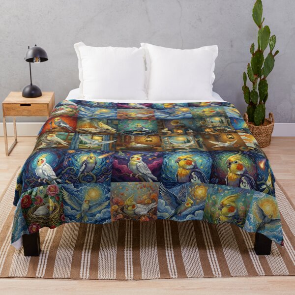 Item preview, Cockatiel Collage Inspired by Van Gogh designed and sold by Divine Ease.
