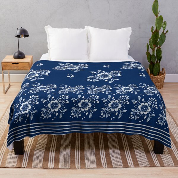 Item preview, Miaozu Batik Blue and White Border Print designed and sold by Sharon Schwalbe.