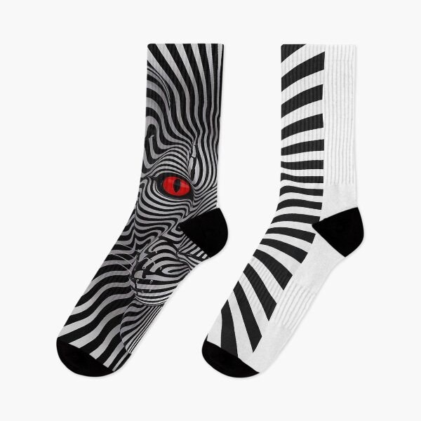 Item preview, Hypnotic Striped Face With Red Eyes Illusion Art designed and sold by Amanda's Factory.