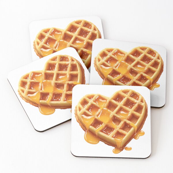 Item preview, Sweet Heart Waffle Realistic Syrup Drip Valentine's Day designed and sold by BigStar-Cart.