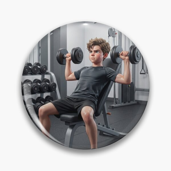 Item preview, Anime Boy Working Out at Gym – Fitness Digital Illustration, Sweat and Energy Anime Art designed and sold by CrxDesgins.
