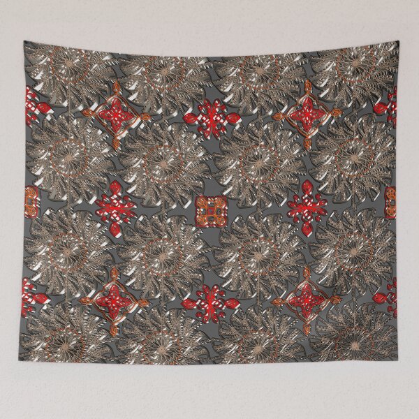 Item preview, "Metallic Mandala Grid with Ornamental Jewel Accents" designed and sold by nighttime1990.