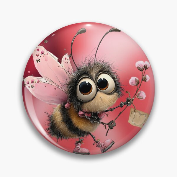 Item preview, Cute Valentine Bumblebee with Pink Wings and Flowers designed and sold by Fantacaroo Designs.