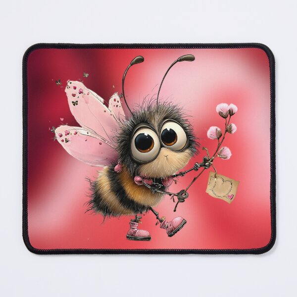 Item preview, Cute Valentine Bumblebee with Pink Wings and Flowers designed and sold by Fantacaroo Designs.