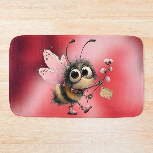 Item preview, Cute Valentine Bumblebee with Pink Wings and Flowers designed and sold by Fantacaroo Designs.
