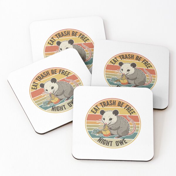 Item preview, Eat Trash Be Free Opossum Night Owl Funny Retro Vintage 70s Sticker designed and sold by Pingi-shop.