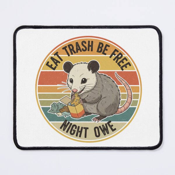 Item preview, Eat Trash Be Free Opossum Night Owl Funny Retro Vintage 70s Sticker designed and sold by Pingi-shop.