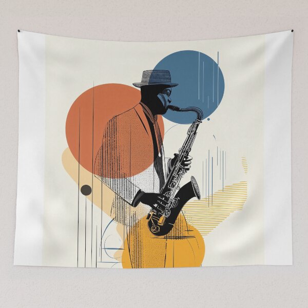 Item preview, Jazz Saxophonist in Geometric Design designed and sold by lautir.