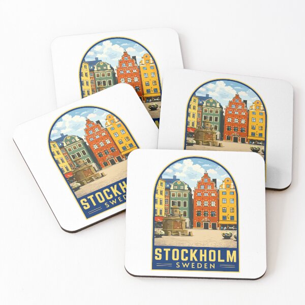Item preview, Stockholm in Sweden, Vintage Travel Art Emblem designed and sold by MaateoDesign.