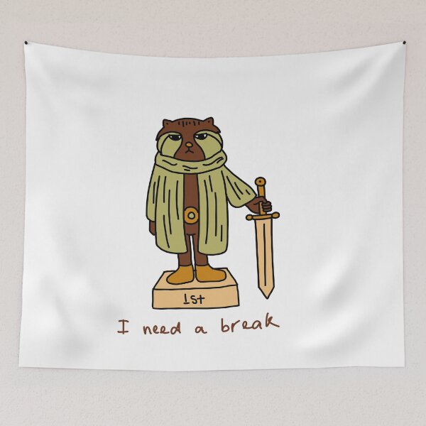Item preview, I Need a Break Warrior Cat Illustration designed and sold by Baby-Care.