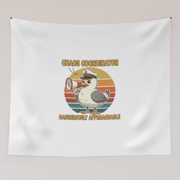 Item preview, Chaos Coordinator Seagull Funny Retro Vintage 70s Sunset Sticker designed and sold by Pingi-shop.