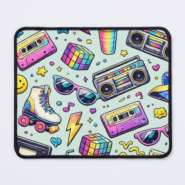 Item preview, 80s Retro Neon Elements AI Graphic – Vintage Pop Culture Icon Pattern designed and sold by Cleora Visuals.