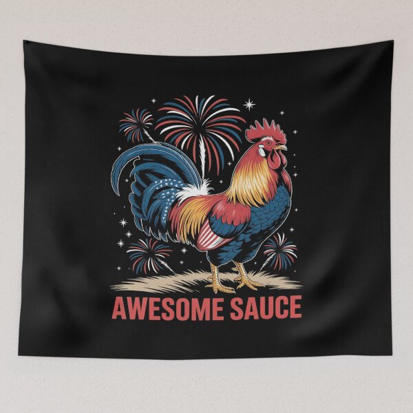 Item preview, Awesome Sauce Rooster 4th Of July America Flag designed and sold by FadeOfThrone.