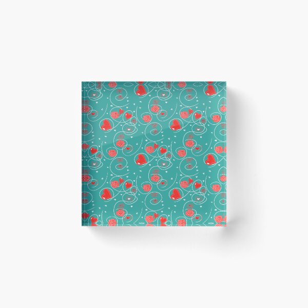 Artikelvorschau, Herzen und Rosen auf grünem Hintergrund entworfen und verkauft von Nata-pattern.