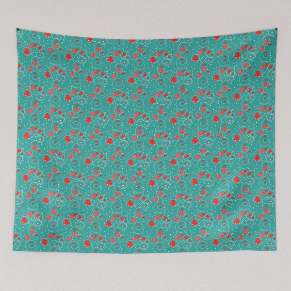 Artikelvorschau, Herzen und Rosen auf grünem Hintergrund entworfen und verkauft von Nata-pattern.