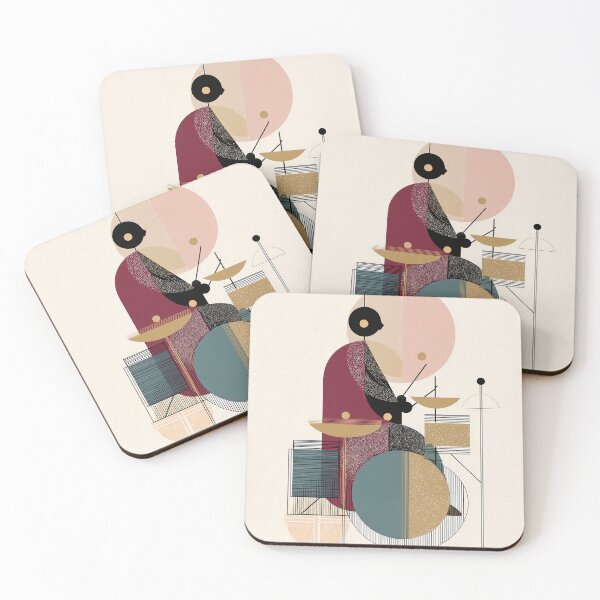 Item preview, Jazz drummer in Geometric Design designed and sold by lautir.