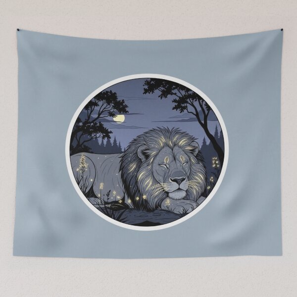 Item preview, Majestic Lion Under Moonlight - Quiet Power Design designed and sold by soletstudio.