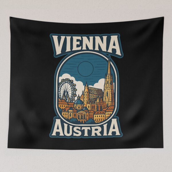 Item preview, Vienna Austria Europe Retro Vintage Travel designed and sold by TomFrontierArt.